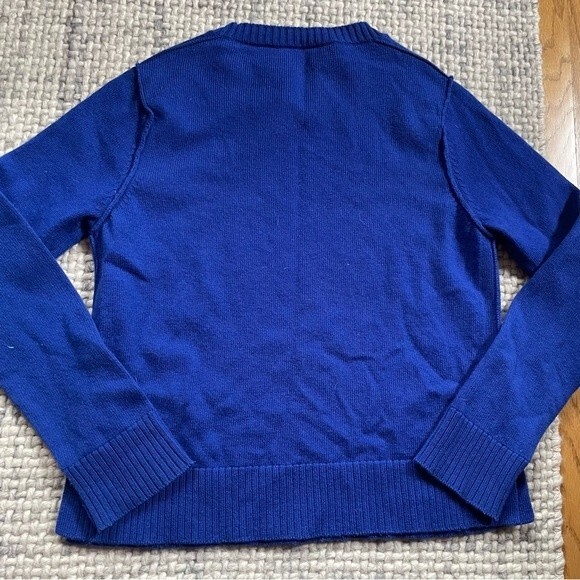 Frances Austen Cashmere Crew Neck Sweater Blue Small - Picture 5 of 6